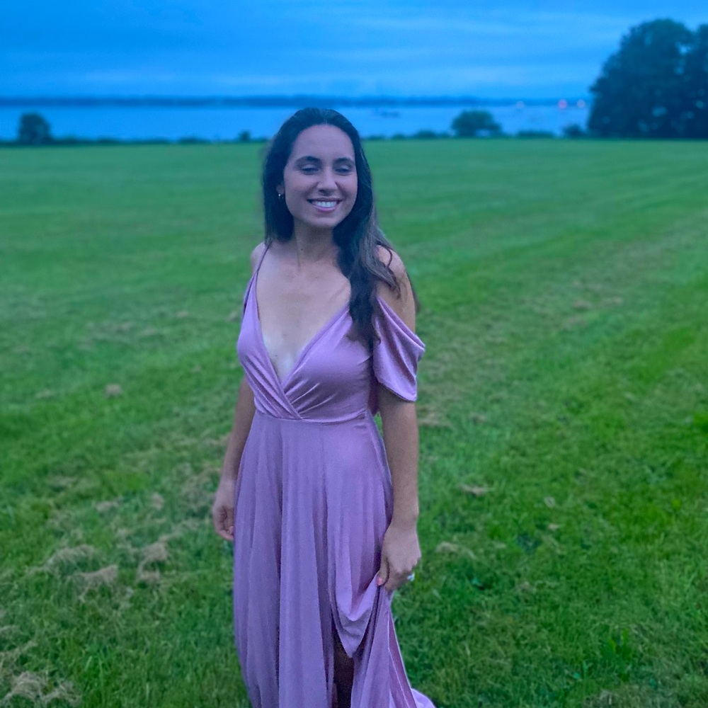 ASOS Blush Pink Drop Shoulder Maxi Gown